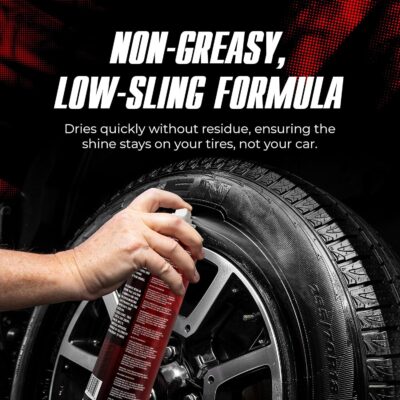 TEAM UNIQUE Tire Shine Gloss – 18.6 Fl Oz (550mL) | High-Gloss Formula for Ultimate Tire Shine | Protects Against Cracking and Fading | Non-Greasy, Low-Sling Spray for Easy Application - Image 6