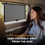 EcoNour Window Shades for Car Baby (2 Pack) | Retractable car Window Shade for Baby for Sun Protection for Kids, Passengers & Pets in The Back Seat | Car Window Covers for Trucks | (20”x22”) - Image 2