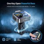 UNBREAKcable Bluetooth FM Transmitter for Car, PD 38W Fast Charging, Wireless Bluetooth FM Radio Adapter, Car Kit with Hands-Free Calls, HiFi Bass Boost MP3 Music Player Support USB Drive - Image 3