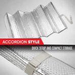 BDK Car Windshield Sun Shade - Jumbo Size Windshield Sun Shade Accordion Fold Style for Windshield - Heatshield Sunshade for Sedan Truck, SUV - Window Shades Front Windshield - 65 x 27 in - Image 5
