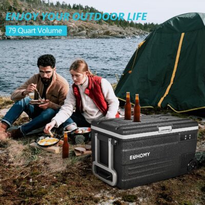 EUHOMY 12 Volt Refrigerator, 80QT(75L) 12V Fridge, Electric Cooler APP Control, Car Fridge 12/24V DC 100-240V AC, Car Refrigerator 0℉~68℉, 12 Volt Cooler for Camping, Trip, Truck, Boating, Outdoor - Image 8