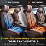 OASIS AUTO Car Seat Covers Full Set, Luxury Stylish Waterproof Faux Leather, Universal Fit for SUV, Sedan, Pick-up Truck, Automotive Interior Protectors (OS-007 Brown) - Image 4