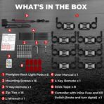 8 Pods Five Sided RGB Rock Lights for Trucks Jeep UTV SUV ATV Golf Cart, Multi Chasing Color App/Remote Control Led Rock Lights with Music Mode, Waterproof Exterior Underglow Kits for Cars - Image 7