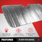 BDK Car Windshield Sun Shade - Jumbo Size Windshield Sun Shade Accordion Fold Style for Windshield - Heatshield Sunshade for Sedan Truck, SUV - Window Shades Front Windshield - 65 x 27 in - Image 2