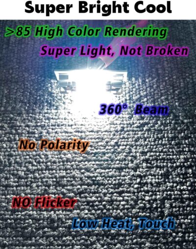 DC12V-24V 212-2 Led Bulb, 6000k White 578 211-2 41mm 42mm 1.65in Festoon LED Dome Light Bulbs, 300LM Super Bright 578 LED Blub for Car Truck Interior Dome Map Door License Plate Courtesy Lights 2pack - Image 2