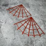 Car Styling Sticker Corner Spider Web Cobweb Decals Tape Auto Door Body Window Bike Bicycle Applique 100mm (2, Red)