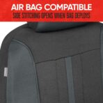 Motor Trend Black & Gray Car Seat Covers Full Set – Front Seat Covers & Rear Bench Seat Cover – Airbag Compatible, 60/40 Split Bench for Smaller Trucks, Cars & SUVs – Automotive Interior Accessories - Image 5