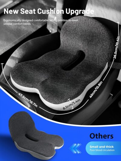 Car Seat Cushion - Memory Foam L-Shaped with Lumbar Support & Anti-Slip Design for Long Driving Comfort - Image 5