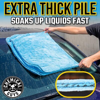 Chemical Guys Woolly Mammoth Large Microfiber Drying Towel - 36 x 25 Inch Blue, Ultra Plush Super Absorbent Car Drying Towel for Cars, Trucks, SUVs, Motorcycles, RVs, and Auto Detailing - Image 8