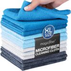 MagicFiber Microfiber Cleaning Cloth - Higher Quality, Larger Size - Micro Fiber Cloth for Cleaning Rags, Dust Cloths, Kitchen Dish Towels (12 Pack, 13”x11”)
