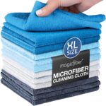 MagicFiber Microfiber Cleaning Cloth - Higher Quality, Larger Size - Micro Fiber Cloth for Cleaning Rags, Dust Cloths, Kitchen Dish Towels (12 Pack, 13”x11”)