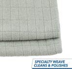 Unger 12” x 12” Microfiber Glass and Mirror Cloths, 2 Pack, Wet and Dry Cleaning Towels, Reusable Supplies, Window Cleaner Polishing Cloth with Streak-Free Results - Image 2