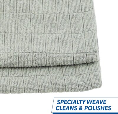 Unger 12” x 12” Microfiber Glass and Mirror Cloths, 2 Pack, Wet and Dry Cleaning Towels, Reusable Supplies, Window Cleaner Polishing Cloth with Streak-Free Results - Image 2