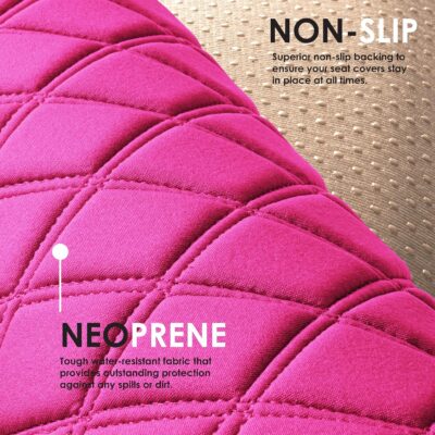 FH Group Car Seat Cover Cushion - Cars Trucks SUV, Neosupreme Car Seat Cushions, Waterproof Car Seat Cover Cushion, Universal Fit Car Seat Protector Rear Set Pink - Image 6