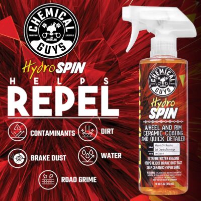 Chemical Guys HydroSpin Wheel & Rim Ceramic Coating and Quick Detailer Spray - 16 oz Spray Protects Wheels, Rims & Brake Parts with Hydrophobic Ceramic Shine - Safe for Cars, Trucks, SUVs, Motorcycles - Image 2