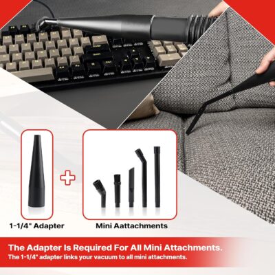 Shop-Vac Micro Cleaning Nozzle Kit, 1-1/4" Detailed-Cleaning Attachments for Compact Wet Dry Shop Vacuum, Storage Bag Included, 6 Pieces - Image 3