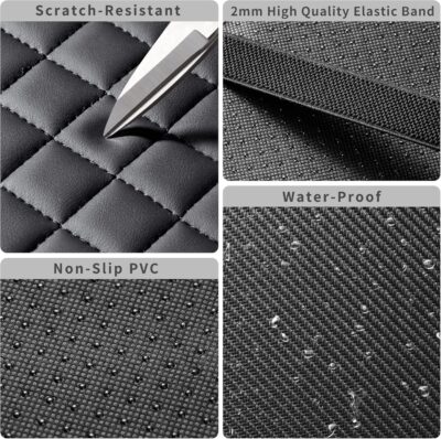 Car Armrest Covers, Vehicle Center Console Cover, Middle Storage Organizer Pads, Dog & Cat Paws Protetor, Nappa Leather, Waterproof, Anti-Slip, Auto Interior Accessories, Black, Size S - Image 6