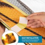 BDK Golden Sunset Palm Trees Front Windshield Sun Shade Accordion Folding Cute Car Window Shades for Truck & Car Sunshade Shield for Sun UV Rays - Visor Protector Keeps Vehicle Cool - 58 x 27 inches - Image 5