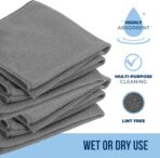 GREEN LIFESTYLE Chamois Cloth, Microfiber Cleaning Cloth 150 Pack, Borderless Towels Cleaning, Car Microfiber Towel, Drying Car Wash Towels (11.5" x 11.5", Grey) - Image 2