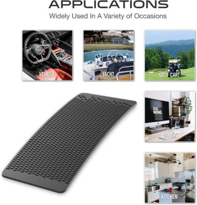 Car Dashboard Non Slip Mat, JIMISHA Anti Slip Pad, Anti Slide Sticky Dash Pad, Multifunctional Fixate Gripping Gel Pad for Radar Detector, Cell Phone, Keys, Glass, GPS, Coins 6.3x2.8 inch (2 Pack) - Image 5