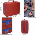 KISLANE 96 Toy Cars Storage Case Compatible with Matchbox Cars, Matchbox Cars Organizer Storage for Mini Toys, Toy Cars, Matchbox Cars, Small Dolls(Bag Only) (Red) - Image 2