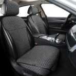 Breathable Car Seat Cover,Luxury Front Seat Cover,Durable and Non Slip,Polyester Silk Material, Universal Car Seat Cushion,Suitable for All Seasons,Airbag Compatible. (Black，2PCS)