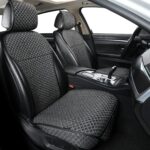 Breathable Car Seat Cover,Luxury Front Seat Cover,Durable and Non Slip,Polyester Silk Material, Universal Car Seat Cushion,Suitable for All Seasons,Airbag Compatible. (Black，2PCS)