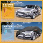 All-Weather Waterproof Car Cover - UV-Resistant Outdoor Full Exterior Protection for Audi A3 Sedan 2013-2025 210D-PU Black with Right Side Zipper - Image 4