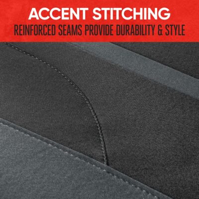 Motor Trend Black & Gray Car Seat Covers Full Set – Front Seat Covers & Rear Bench Seat Cover – Airbag Compatible, 60/40 Split Bench for Smaller Trucks, Cars & SUVs – Automotive Interior Accessories - Image 6
