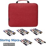 KISLANE 96 Toy Cars Storage Case Compatible with Matchbox Cars, Matchbox Cars Organizer Storage for Mini Toys, Toy Cars, Matchbox Cars, Small Dolls(Bag Only) (Red) - Image 3