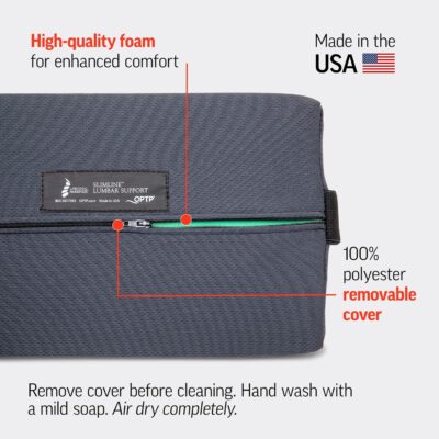 OPTP The Original McKenzie Slimline Lumbar Support – USA-Made Lower Back Support for Office Chair, Car Back Support, and Travel Lumbar Pillow. The Preferred Lumbar Cushion by Physical Therapists. - Image 5