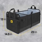 CAT® FlexTrunk Car Trunk Organizer Storage - Collapsible Dual-Compartment Automotive Adjustable Pockets Expandable Sturdy Multipurpose Folding Cargo Store for Auto Backseat, Black (CATO-201) - Image 7