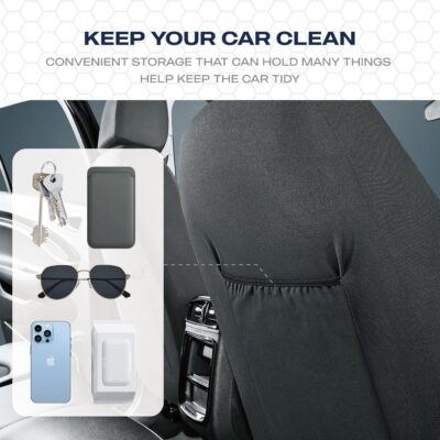 Skechers Men’s Seat Covers, Air-Cooled Memory Foam Car Seat Covers Front Seats, Airbag Compatible,Universal Fit for Most Cars, SUVs, Vans and Trucks,Black - Image 7