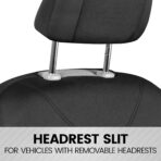 BDK Black Car Seat Covers Full Set - Universal Fit Matching Set Seat Covers for Trucks & Car Seat Protector for SUV - Front Seats, Rear Back Bench, & Headrest Seat Covers for Cars Interior Covers - Image 5