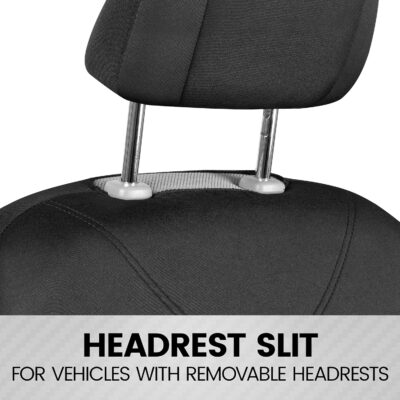 BDK Black Car Seat Covers Full Set - Universal Fit Matching Set Seat Covers for Trucks & Car Seat Protector for SUV - Front Seats, Rear Back Bench, & Headrest Seat Covers for Cars Interior Covers - Image 5