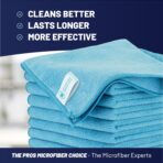 MW Pro Multi-Surface Microfiber Towel – 12 Pack | Premium Cleaning Cloth | Clean, Buff, Dust, Polish, Absorb | Large 16"x16" (Blue) - Image 2