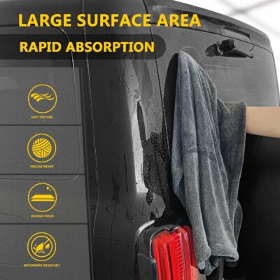 2 Pack Car Drying Towels (48”x24”),Extra Large Double-Twist Pile Drying Towels Car Detailing for Car Care Wash,Car Super Cleaning Supplies Accessories kit,Ultra Absorbency - Image 6