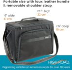High Road Car Office Organizer - Front Seat Organizer with Desk Supplies Compartment, Laptop Sleeve, 2 Bottle Holders, Storage Cover and Padded Shoulder Strap for Cars, Trucks and Patrol Vehicles - Image 6