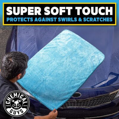 Chemical Guys Woolly Mammoth Large Microfiber Drying Towel - 36 x 25 Inch Blue, Ultra Plush Super Absorbent Car Drying Towel for Cars, Trucks, SUVs, Motorcycles, RVs, and Auto Detailing - Image 6