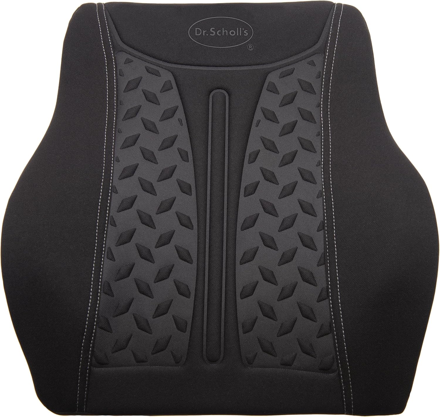 91qg28ssavL._AC_SL1500_.jpg Dr. Scholl's Max Support Charcoal-Infused Lumbar Seat Cushion for Car, Truck, SUV — Black - Image 1