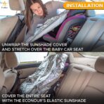 EcoNour Baby Car Seat Sun Shade Cover | Infant Carseat Heat Protector Keeps Toddler Seat at a Cool Temperature | Reflective car seat Sunshade Blocks Out Heat | Baby Travel Accessories - Image 4