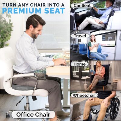 ComfiLife Premium Gel & Memory Foam Seat Cushion – Doctor Recommended Office Chair Cushion, Car Seat Cushion – Chair Cushions for Back & Sciatica Pain Relief – Seat Cushions for Office Desk (Charcoal) - Image 7