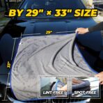 SHSCLY Professional Car Drying Towel – 2-Pack XL Microfiber Towels for Cars, Trucks & SUVs, No Drag, Paint-Safe, Controlled Streak-Free Drying, Lightweight Feel When Wet, Soft & Absorbent, 29" × 33" - Image 2
