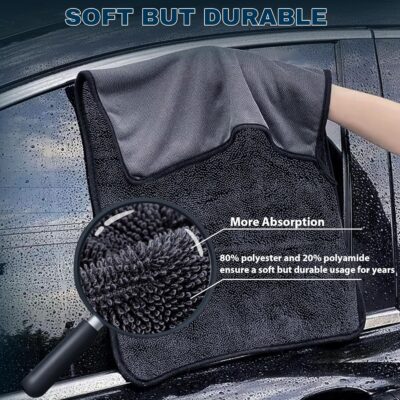 4PCS Car Drying Towel Microfiber Detailing Kit - 36x24 in Car Towels Cleaning Supplies, Reusable Shammy Quick Dry Cloth for Carwash, for Auto, Boat, RV, Garage & Home, Scratch-Safe Absorbent Cleaning - Image 3