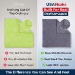 USANOOKS Microfiber Cleaning Cloth Grey - 50 Pcs (12.5"x12.5") - High Performance - 1200 Washes, Ultra Absorbent Microfiber Towel Weave Grime & Liquid for Streak-Free Mirror Shine - Car Washing Cloth - Image 3