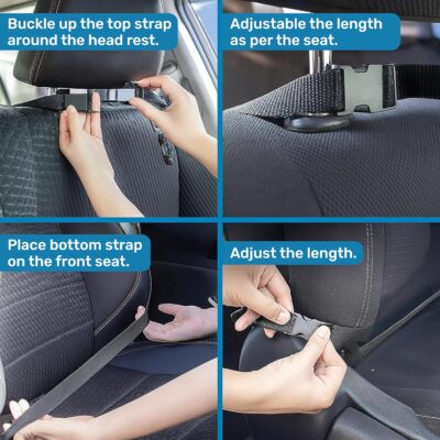 Enovoe Back Seat Cover for Kids Extra Large - 2 Pack with Multi Pocket Storage Organizer - Back Seats Protector for Upholstery from Dirt, Mud, Scratches - Waterproof Car Seat Protector for Kids - Image 6