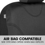 BDK Black Car Seat Covers Full Set - Universal Fit Matching Set Seat Covers for Trucks & Car Seat Protector for SUV - Front Seats, Rear Back Bench, & Headrest Seat Covers for Cars Interior Covers - Image 4