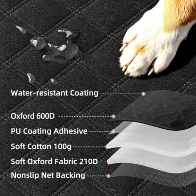 Simple Trending Dog Car Seat Cover, Back Seat Pet Bed Mat Protector Waterproof Bench Car Seat Cover, Nonslip Pet Car Bed Dog Hammock for Car, SUV, Truck - Image 5