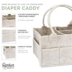 Parker Baby Diaper Caddy - Nursery Storage Bin and Car Organizer for Diapers and Baby Wipes - White, Large - Image 4