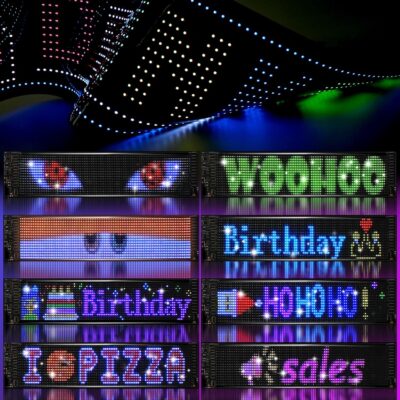 Eachbid Programmable Scrolling LED Sign, 23.4"x4.7", USB Flexible Digital Sign, APP Control, Custom DIY Editor Text, Patterns, Animations, for Car, Store, School, Hotel - Image 5